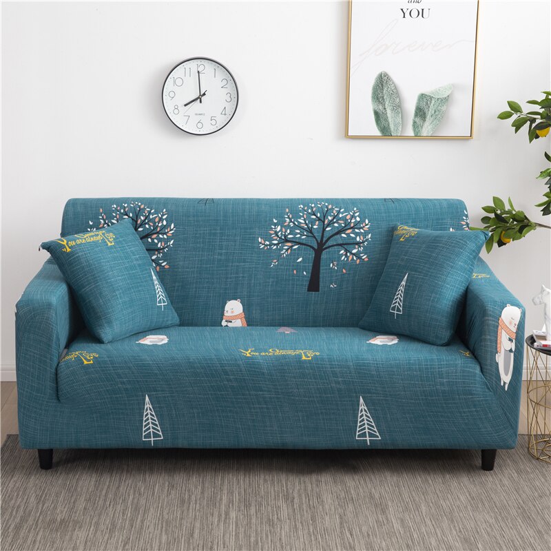 Trees Teal Sofa Cover covermysofa™