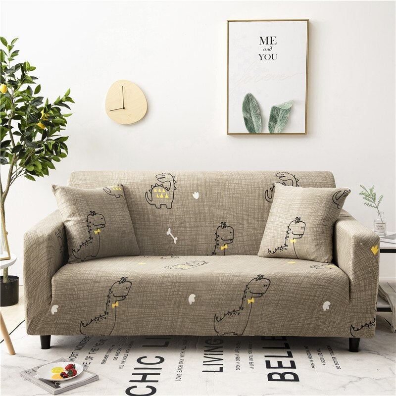 Dinosaur Khaki Sofa Cover covermysofa™