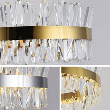Load image into Gallery viewer, Crystal Chrome Gold Round Rectangle Chandelier