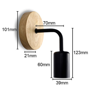 Industrial Style LED Wooden Base Wall Light Black/White