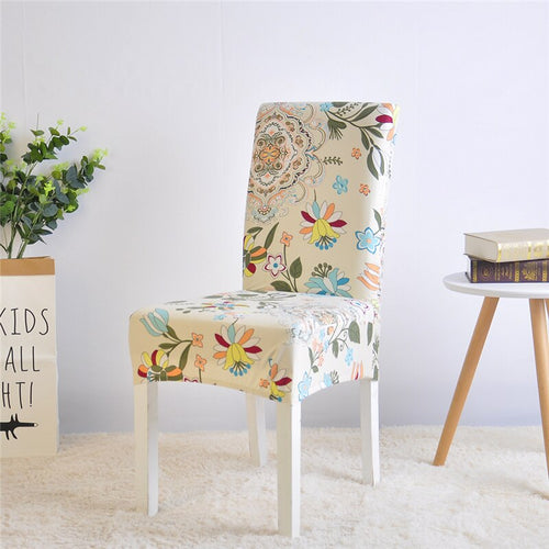 Flower Cream Chair Cover