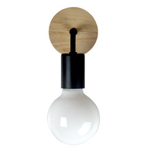 Load image into Gallery viewer, Industrial Style LED Wooden Base Wall Light Black/White