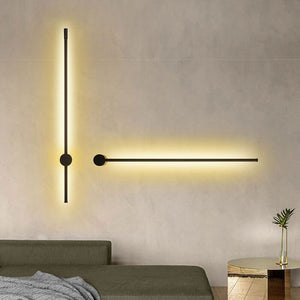 Long Led Wall Lamp 350° Rotatable Black / Gold