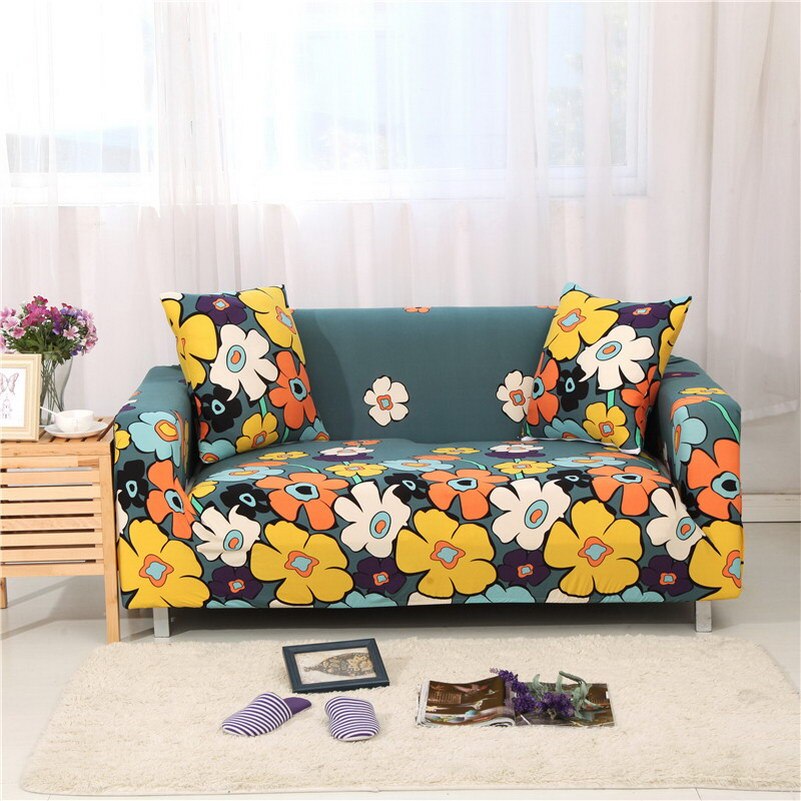 Flowers Green Sofa Cover