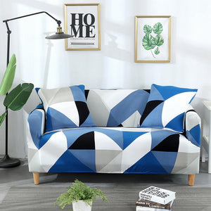 Triangle Blue Sofa Cover