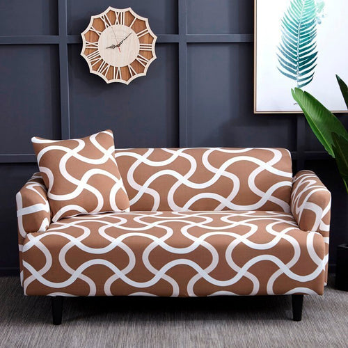 Swirl Brown Sofa Cover