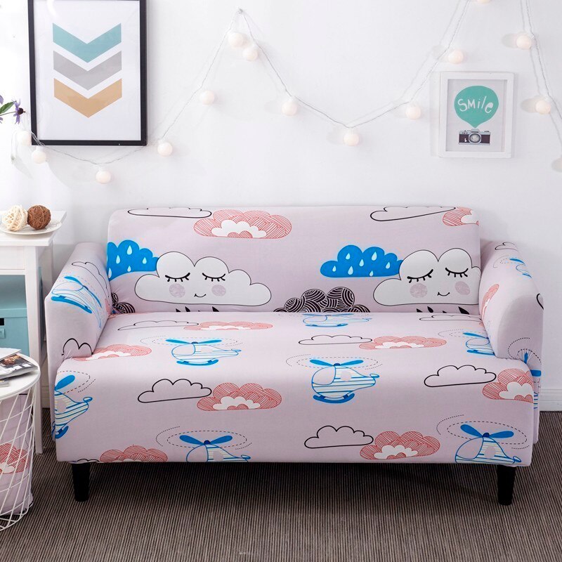 Clouds Pink Sofa Cover