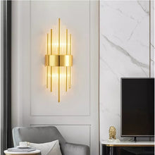 Load image into Gallery viewer, Modern Luxury Gold Crystal Wall Lights