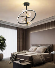 Load image into Gallery viewer, Modern RC Gold Clear Glass Ball Chandelier