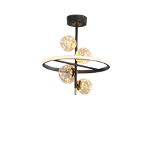 Load image into Gallery viewer, Modern RC Gold Clear Glass Ball Chandelier